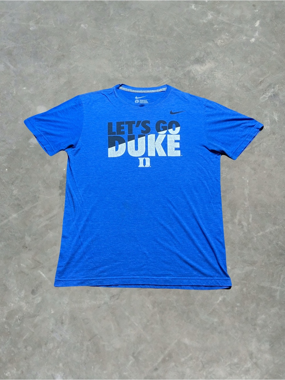 ☀️ Nike Duke Blue Devils College Basketball Graphic Tee Mens Size Large Blue